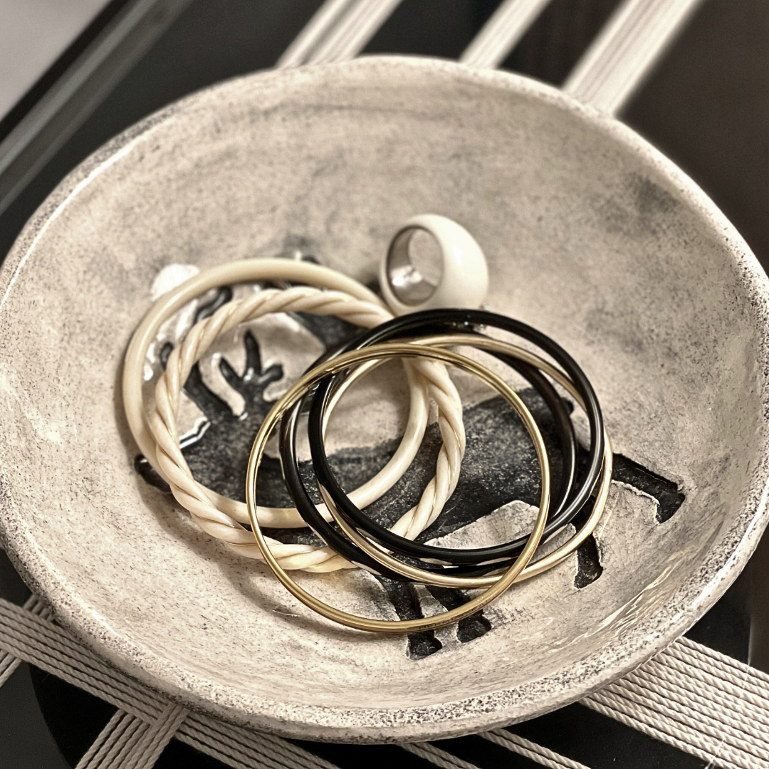 Set de 2 coupelles en grès - Fait main - Made in France -Inspiration naturelle avec empreinte de cerf